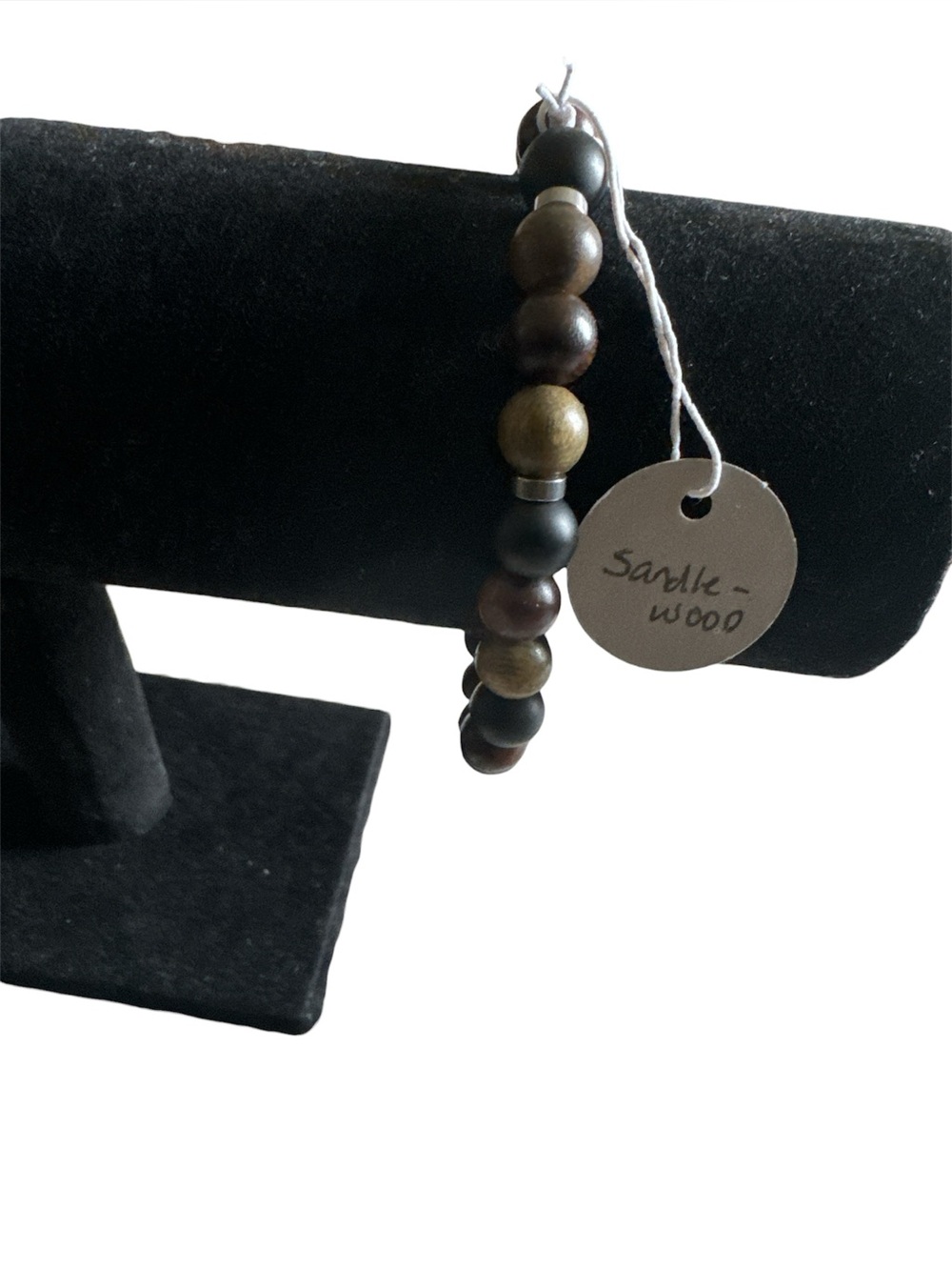 HANDCRAFTED Unisex Sandalwood KBC Beaded Bracelet
